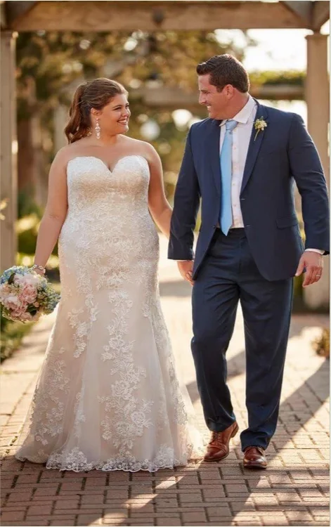 Sweetheart Neck Mermaid Wedding Dresses Oversize Ivory Lace Champagne Lining Bridal Dresses Tunics Spring floral Sweetheart Neck Mermaid Wedding Dresses Oversize Ivory Lace Champagne Lining Bridal Dresses Tunics Spring floral