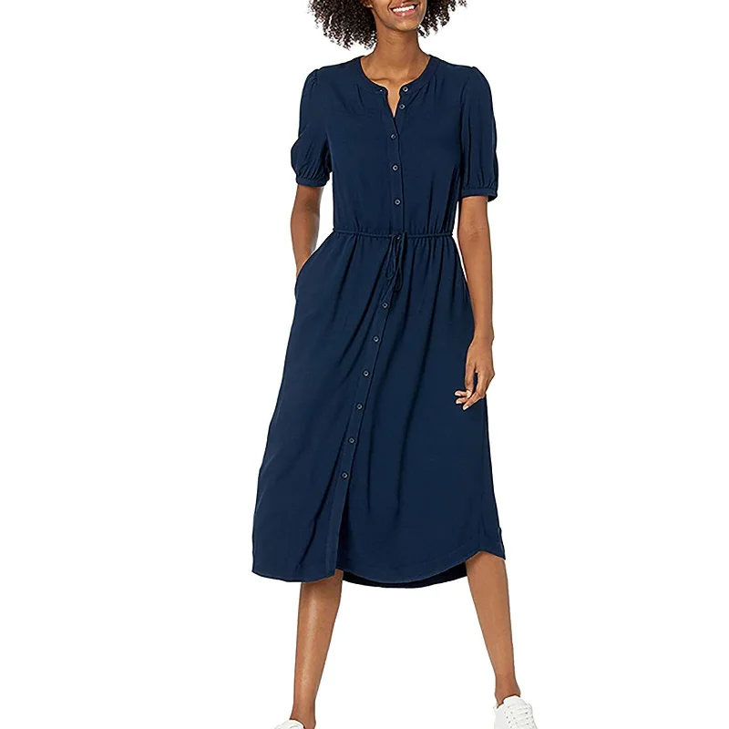 Women's Feminine Long Dress With Half Sleeve Waisted Temprement Aesthetic Midi A-line Dress Elegant Vestido #t3g Crew Neckline Sporty Women's Feminine Long Dress With Half Sleeve Waisted Temprement Aesthetic Midi A-line Dress Elegant Vestido #t3g Crew Neckline Sporty