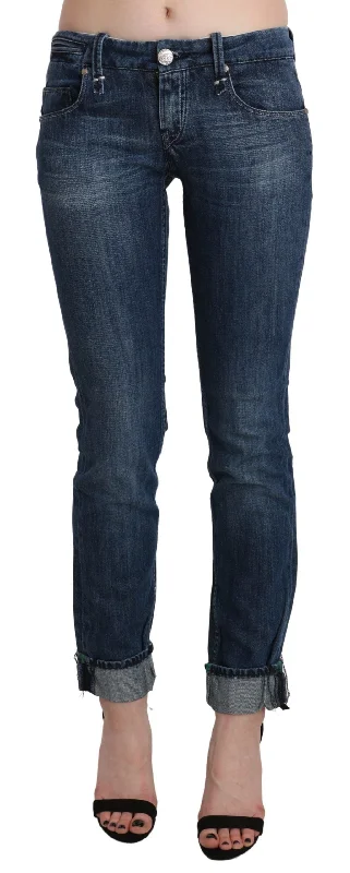 Acht  Washed Low Waist Skinny  Women's Trouser Trousers Palazzo Wide Leg