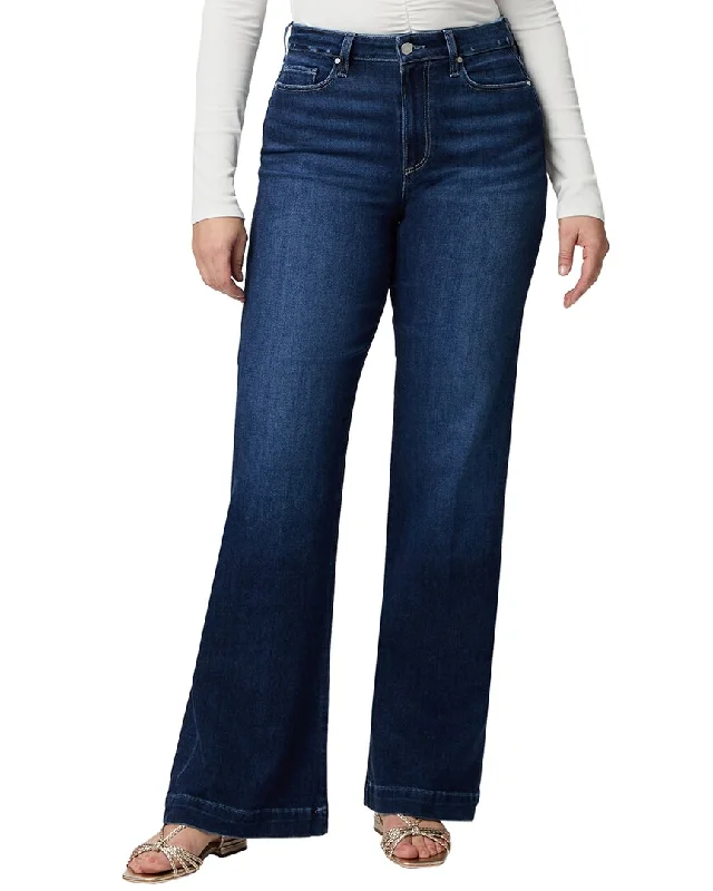 Paige Amour Beaming Moon Distressed High Rise Trouser Leg Jean Trousers trendy modern