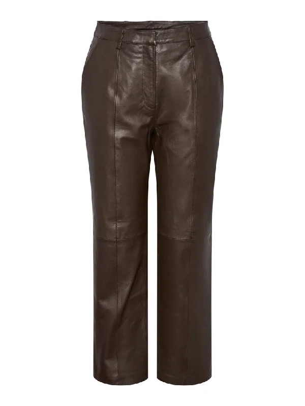Ricca High Waist Leather Trousers Java Trousers chic elegant