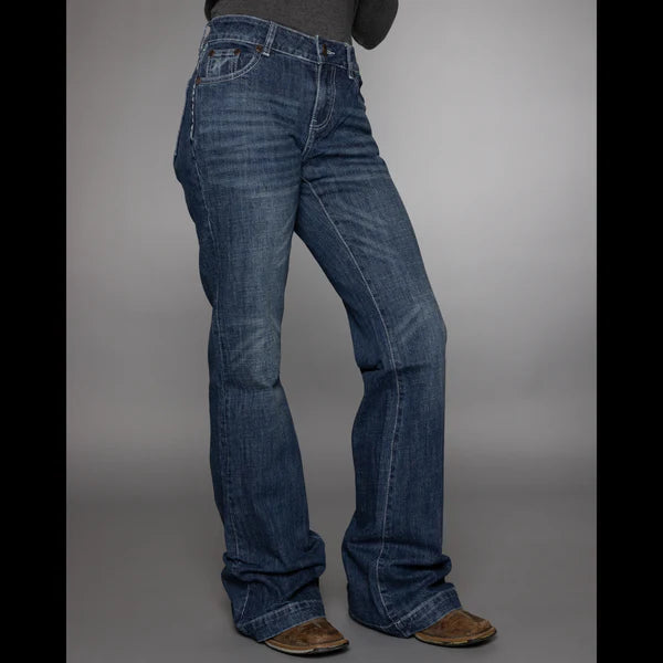 CC Western Ladies Wide Leg Trouser Jean - Dark Wash - CC Trouser Trousers chic fashionable