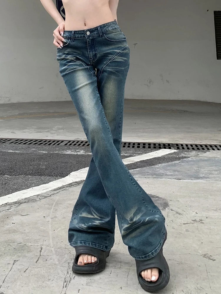 DressBetty - 2024 Cyber Y2K Grunge Fairycore Denim Trousers for Women Trousers Fleece Cozy