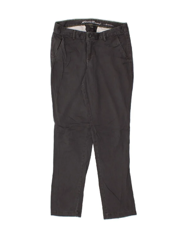 EDDIE BAUER Womens Boyfriend Chino Trousers US 6 Medium W30 L31 Grey Trousers luxurious premium