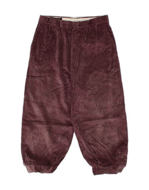 EDDIE BAUER Womens Pegged Capri Corduroy Trousers W28 L20 Maroon Cotton Trousers practical durable