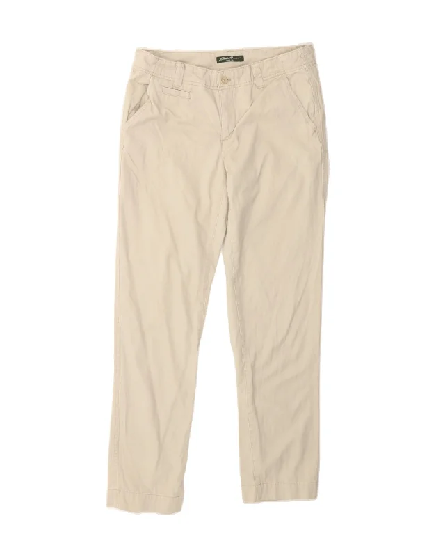 EDDIE BAUER Womens Slim Chino Trousers US 6 Medium W32 L31 Beige Cotton Trousers luxurious premium