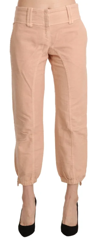 Ermanno Scervino  Mid Waist Cropped Cotton Trouser Women's Pants Trousers Bootcut Casual