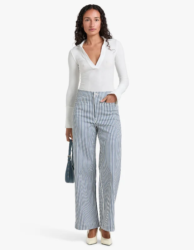 Tailored Trouser - Seaport Stripe Trousers Yoga Stretchy