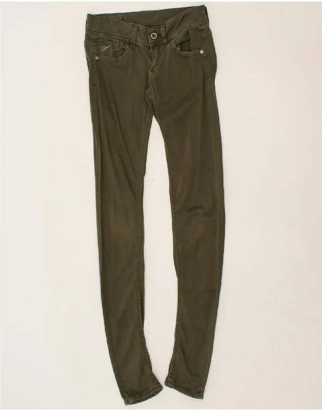 G-STAR Womens Banana Super Skinny Casual Trousers W27 L34 Khaki Trousers Fall Fleece