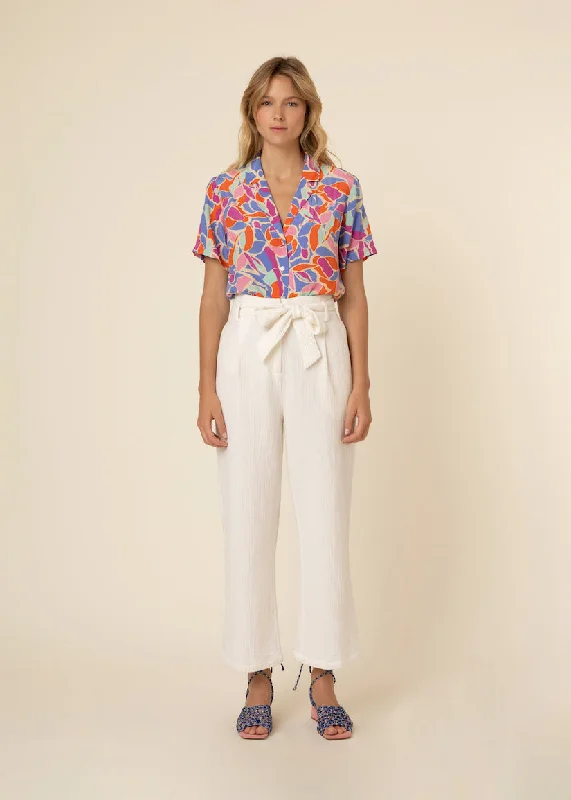 Gina White Trousers Trousers Summer Linen