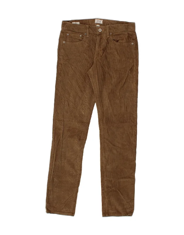 J. CREW Womens 484 Slim Corduroy Trousers W29 L32 Brown Cotton Trousers Custom Made