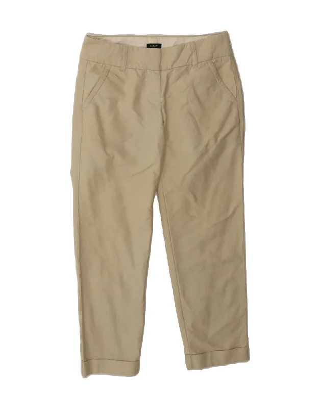 J. CREW Womens City Fit Slim Chino Trousers US 0 XS W28 L27 Beige Cotton Trousers New Arrival