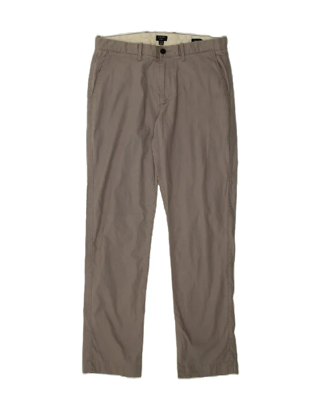 J. CREW Womens Flex Straight Chino Trousers W34 L34 Grey Cotton Trousers Fleece Cozy