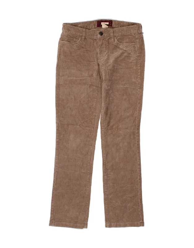 J. CREW Womens Slim Corduroy Trousers  W26 L30 Brown Cotton Trousers Culottes Wide Leg