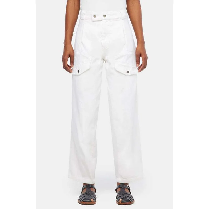 LACAUSA Women's Diego Trousers Size 26 US 2 Parchment Wash Denim Trousers Bestseller Popular