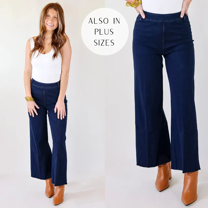 Lyssé | Erin Wide Leg Denim Trousers in Indigo Trousers Trousers Formal