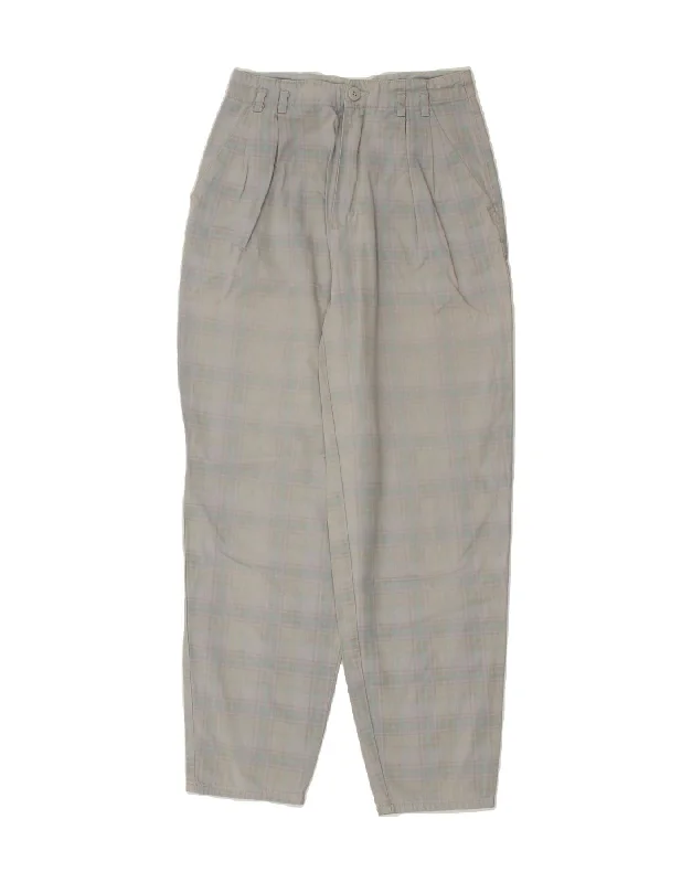 MAC Womens High Waist Chino Trousers EU 36 Small W28 L29 Grey Check Trousers Evening Elegant