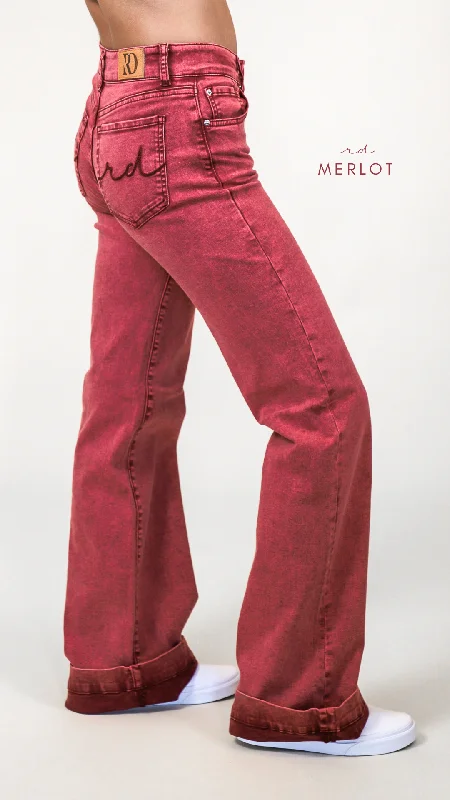 MERLOT SIGNATURE TROUSER DENIM Trousers Bridal Satin