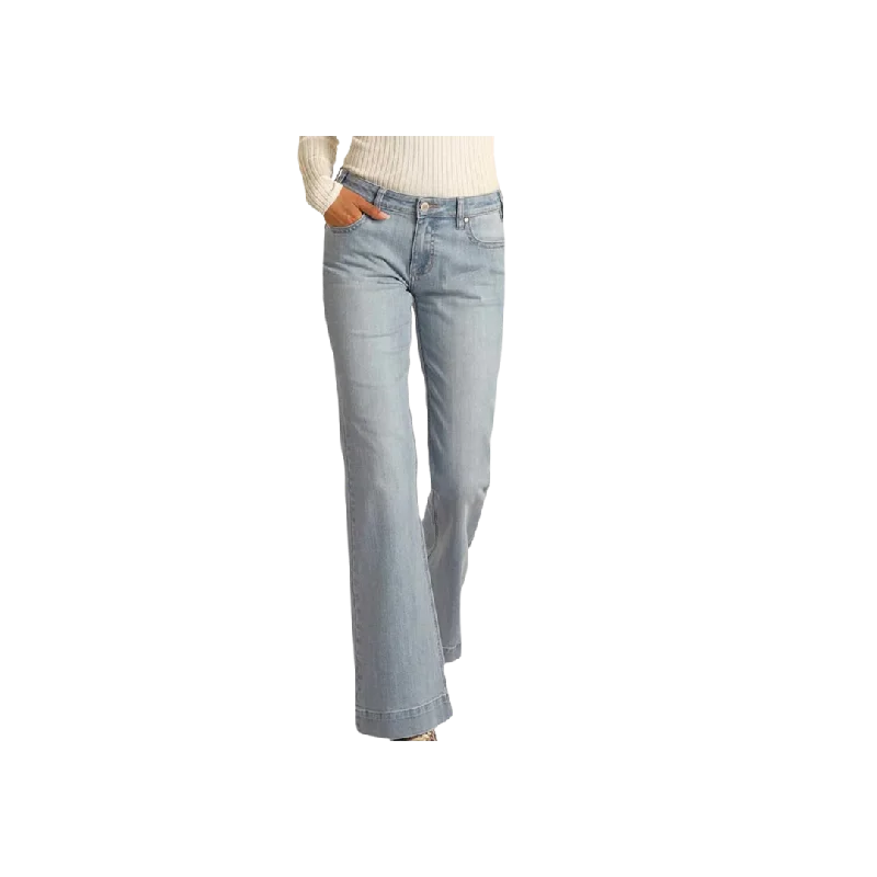 Panhandle Slim Rock & Roll Women's Mid Rise Stretch Trousers Trousers Floral Bohemian
