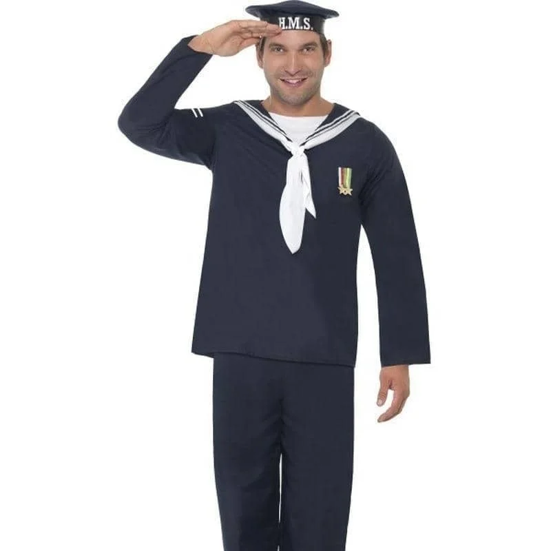 Naval Seaman Adult Blue Costume Trousers Top Hat Trousers Seasonal Trendy