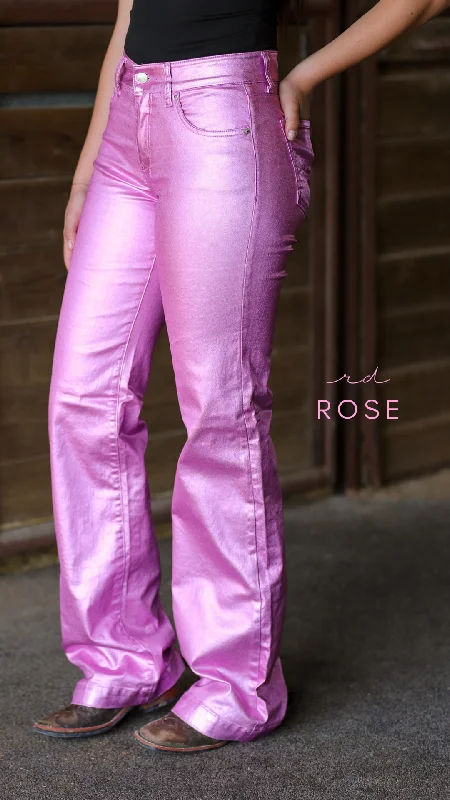 ROSE METALLIC SIGNATURE TROUSER DENIM Trousers Spring Floral