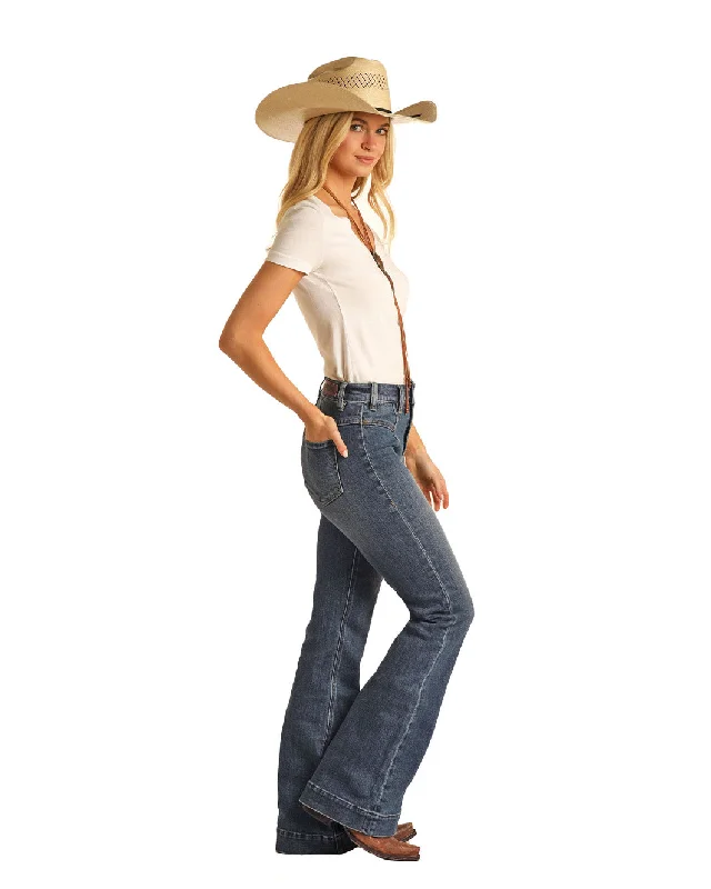 Women's Rock & Roll Cowgirl Trouser #RRWD5HRZTY Skinny Trousers Denim Stretchy