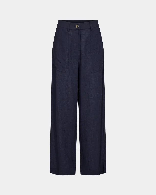 SYLVIASW TROUSERS - Navy Trousers Travel Practical