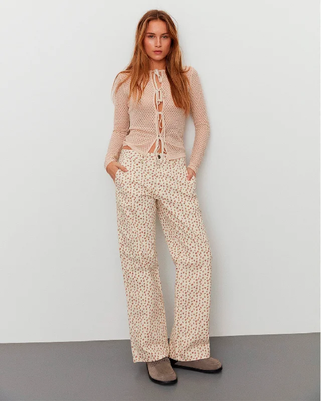 Trousers - Antique White Trousers Party Sparkling