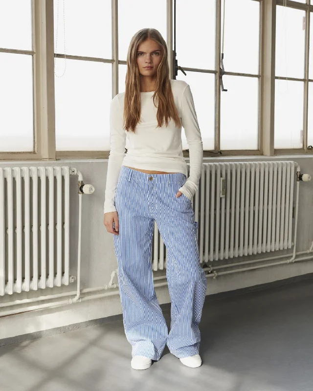 GITTESW TROUSERS - Blue Trousers Plaid Checkered