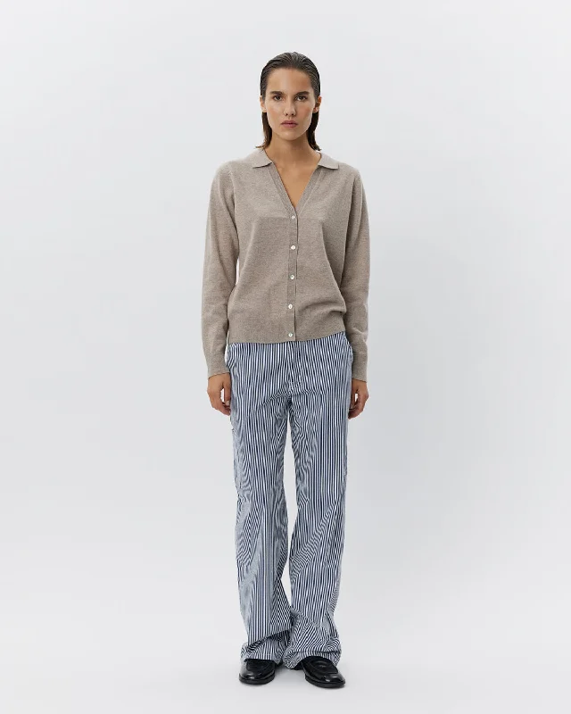 GITTESW TROUSERS - Dark Blue striped Trousers Party Sparkling