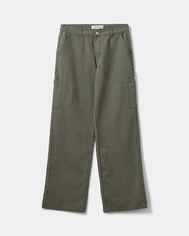 AMYSW TROUSERS - Army green Chinos Cotton Straight Leg