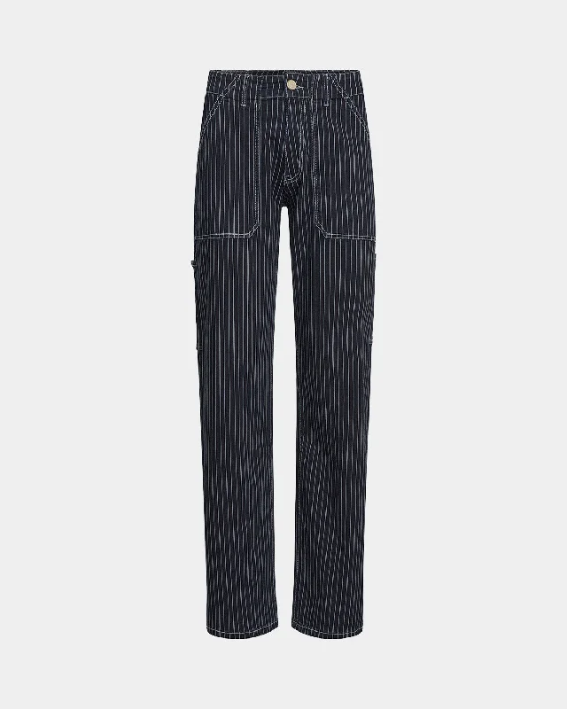 ANETTSW TROUSERS - Dark Blue striped Trousers Vintage Classic