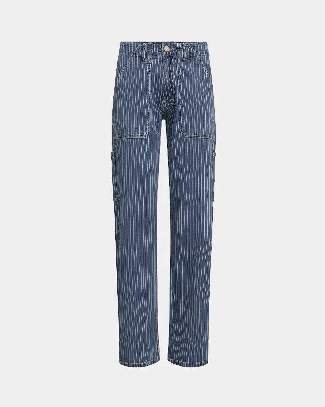 ANETTSW TROUSERS - Light Blue striped Trousers Ceremony Elegant