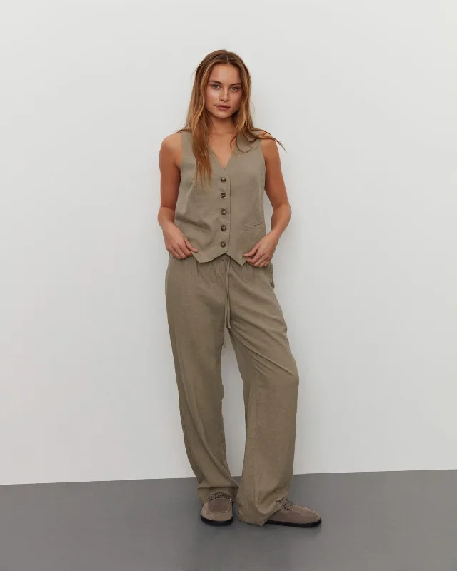ABIGAILESW TROUSERS - Khaki Army Trousers Prom Sequined