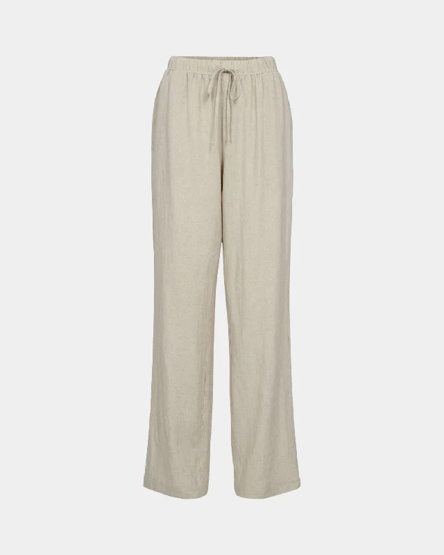 ABIGAILESW TROUSERS - Light Sand Trousers Yoga Stretchy