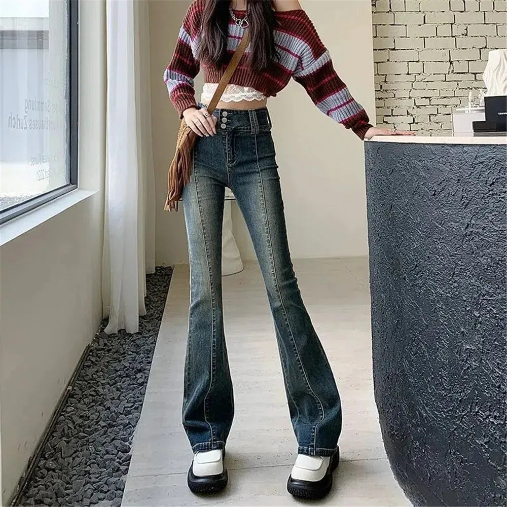 DressBetty - 2024 Streetwear Fashion Harajuku Casual Stretch Trousers Denim Pants Trousers Denim Distressed