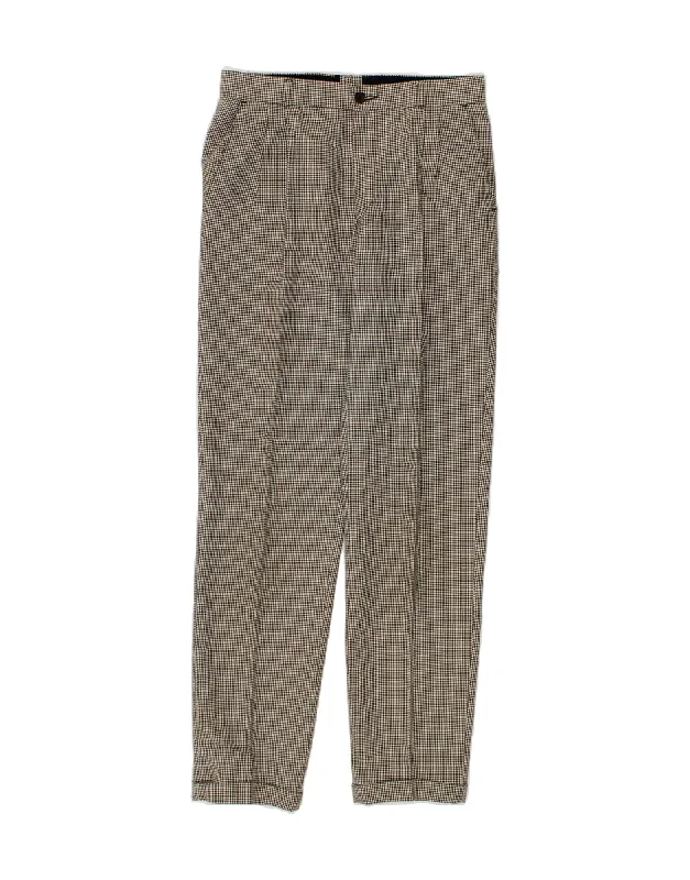 VINTAGE Womens High Waist Casual Trousers W26 L30 Multicoloured Wide Leg Loose Fit Mid Waist