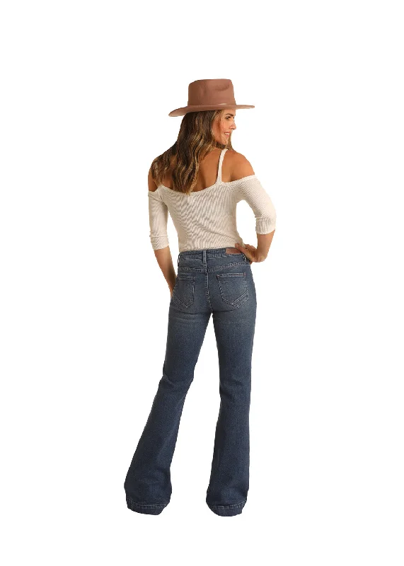 Women's Rock & Roll Cowgirl Mid-Rise Trouser #W8M3517 Trousers versatile functional