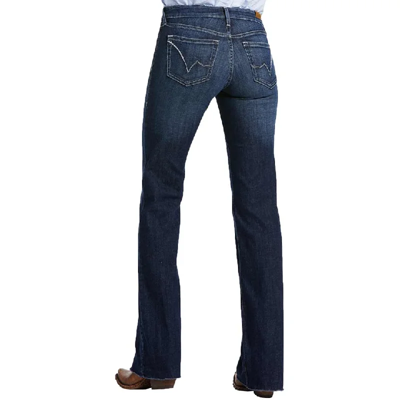 Ariat Women's  Perfect Rise London Wide Leg Trouser Trousers Denim Distressed