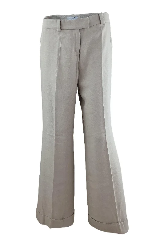 CHRISTIAN DIOR Cream Bootcut Women's Silk Crease Front Trousers (UK 14) Trousers Yoga Stretchy CHRISTIAN DIOR Cream Bootcut Women's Silk Crease Front Trousers (UK 14) Trousers Yoga Stretchy