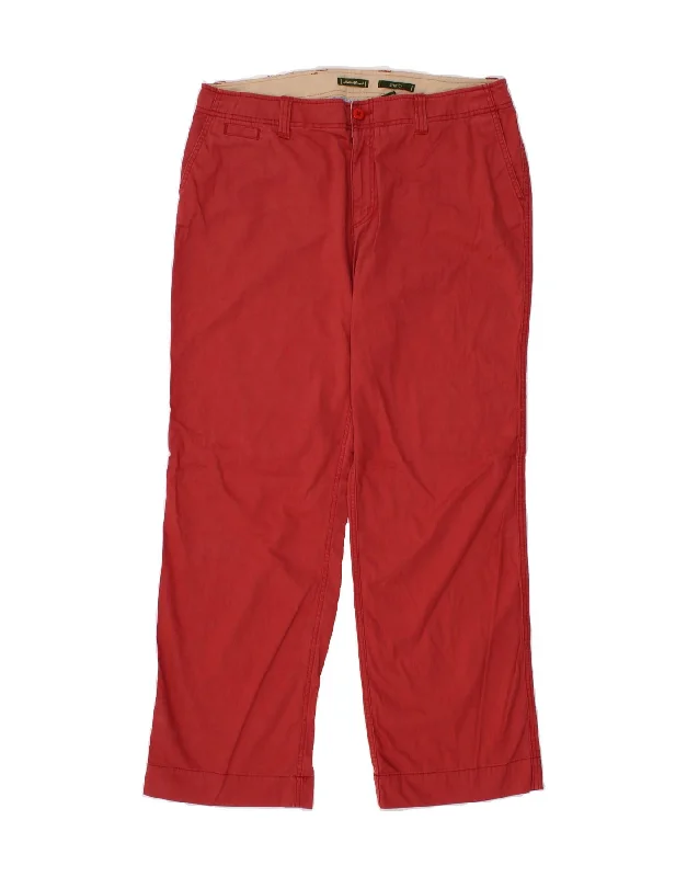 EDDIE BAUER Womens Straight Chino Trousers US 16 2XL W36 L38 Red Cotton Trousers practical easy-care