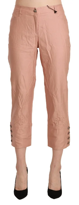 Ermanno Scervino Cotton  High Waist Cropped Trouser Women's Pants Trousers Bootcut Casual