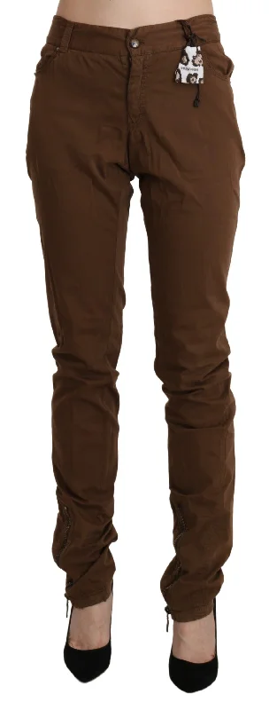 Ermanno Scervino  High Waist Skinny Trouser Cotton Women's Pants Trousers Versatile Stylish