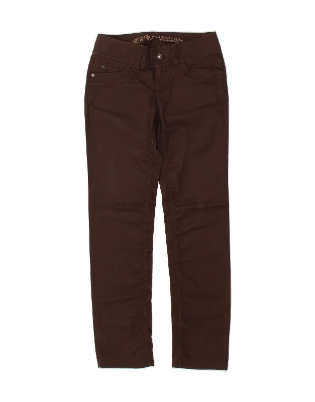 ESPRIT Womens Straight Casual Trousers UK 6 XS W25 L30 Brown Cotton Trousers Striped Patterned ESPRIT Womens Straight Casual Trousers UK 6 XS W25 L30 Brown Cotton Trousers Striped Patterned