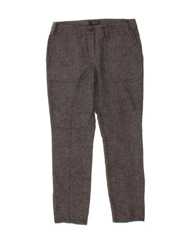 J. CREW Womens Slim Chino Trousers US 10 Large W32 L29 Grey Chevron Cotton Trousers practical durable