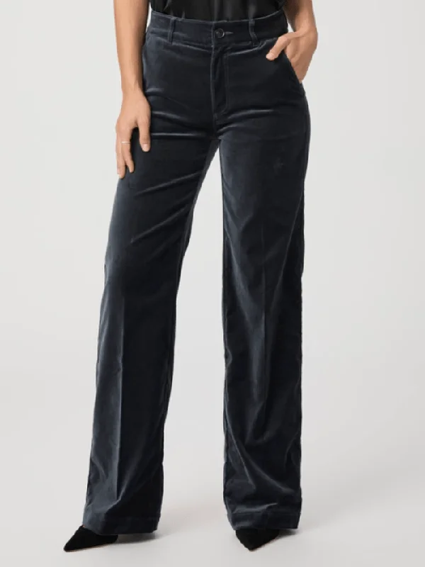 Paige SASHA Blue Velvet Wide Leg Trousers 7165J27-B849 Trousers Prom Sequined