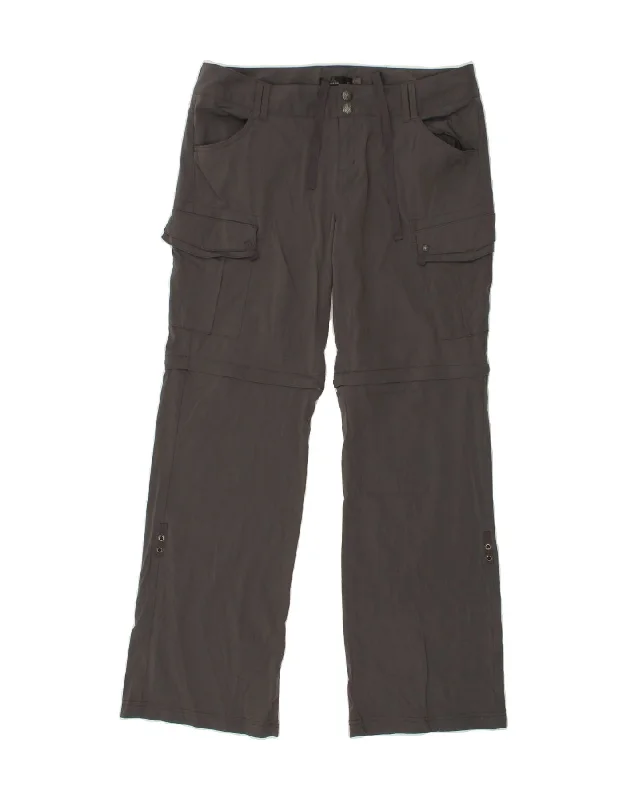 PRANA Womens Straight Cargo Trousers US 10 Large W34 L31 Grey Nylon Trousers Seasonal Trendy