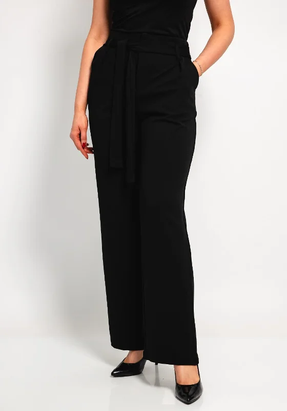 Tiffosi Joey Toe Waist Wide Leg Trousers, Black Trousers Denim Blue