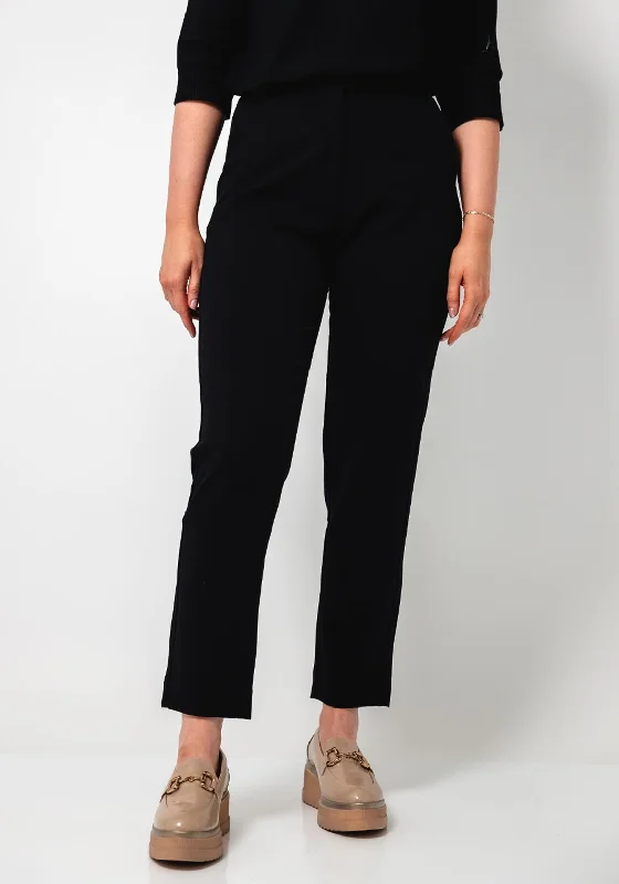 Tiffosi Violeta Straight Leg Trousers, Black Trousers Summer Linen