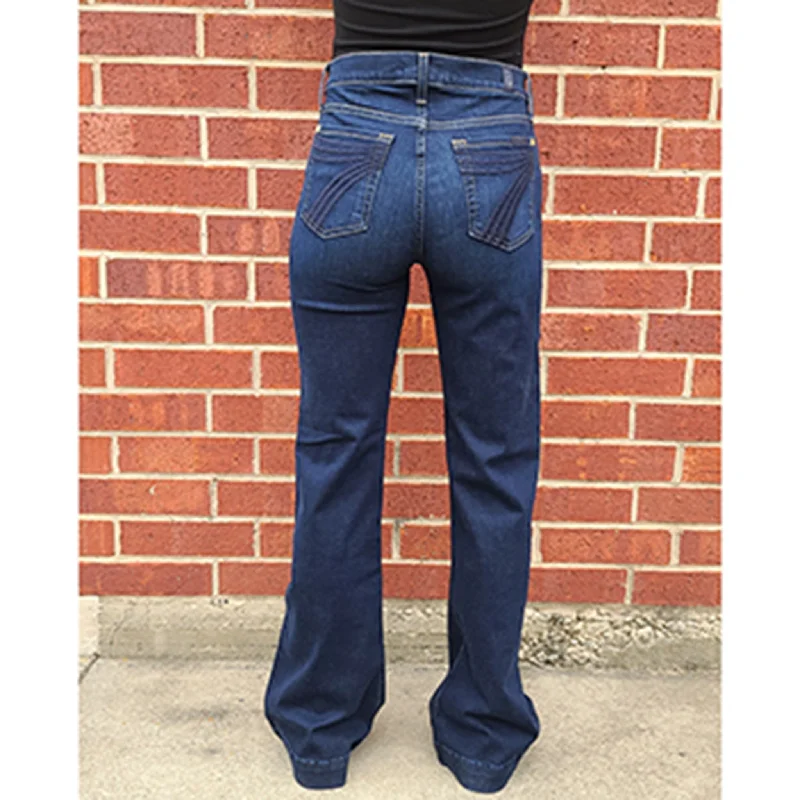 7 For All Mankind Women's TRT Tailorless Dojo Trouser Jean Trousers Print Floral
